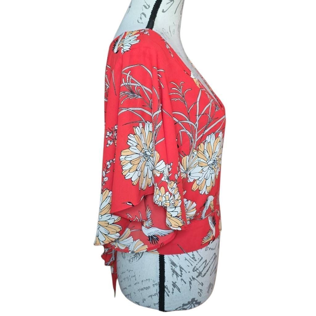 Express Express Women's Size Lrg Women's Red Orange Floral Pelican O Size L / US 10 / IT 46 - 4 Thumbnail