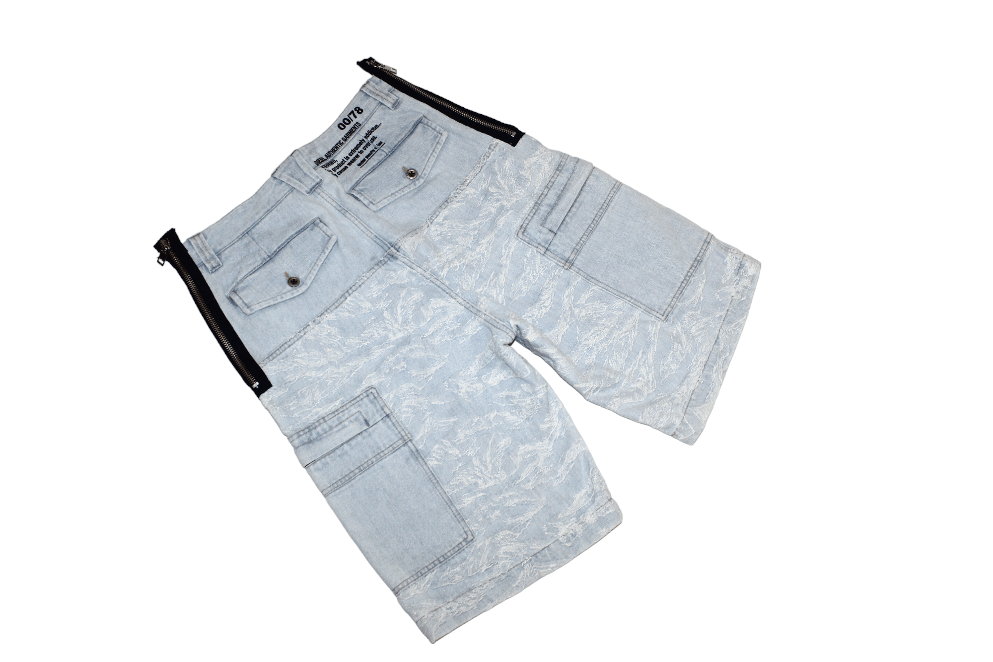 Diesel 💥Diesel D-LUK Baggy Heavy Denim Shorts Textured Pattern Size US 32 / EU 48 - 3 Thumbnail