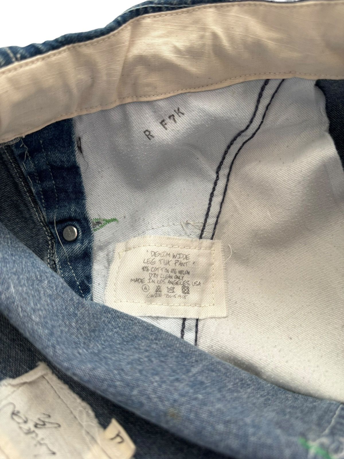 Greg Lauren Sz4 Denim Wide Leg Tux Baggy Pant Size US 34 / EU 50 - 11 Thumbnail