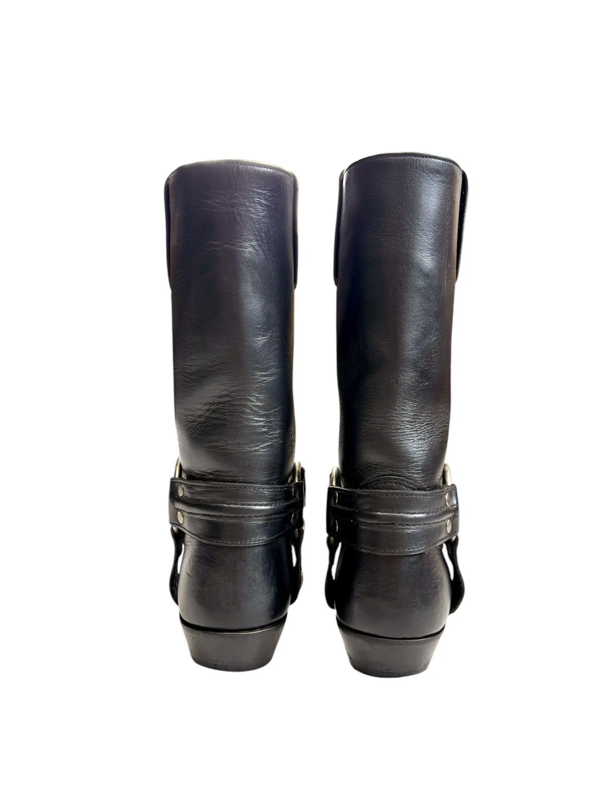 Genuine Leather Vintage Black Biker boots Western Harley Sendra style Size US 6 / IT 36 - 4 Thumbnail