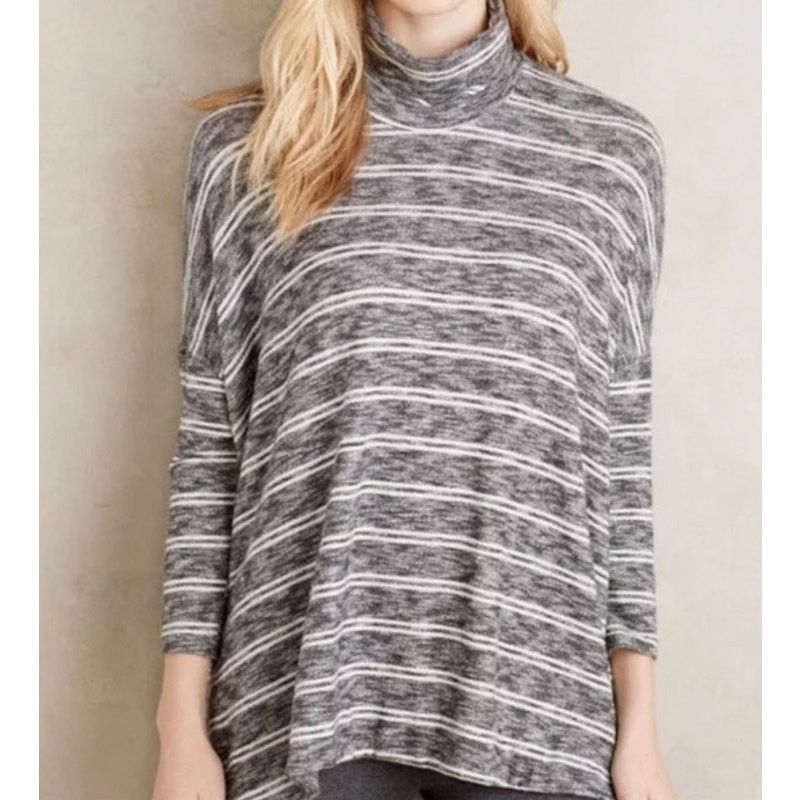 Anthropologie Anthropologie Postmark Striped Turtleneck Knit Sweater, S Size S / US 4 / IT 40 - 1 Thumbnail
