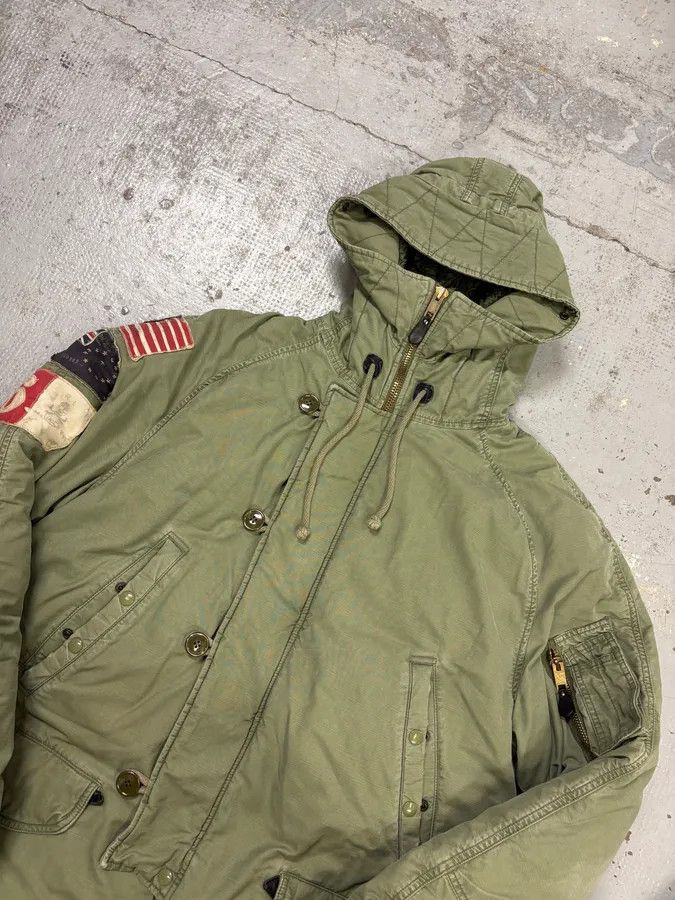 Polo Ralph Lauren AW2012 Ralph Lauren Khaki Green Flags Long Cargo Parka Coat Size US L / EU 52-54 / 3 - 6 Thumbnail
