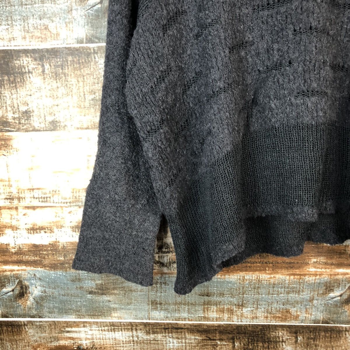 Homespun Knitwear × Japanese Brand Linea Piu japan Grey ripped Knitwear #A1731 Size US M / EU 48-50 / 2 - 7 Thumbnail