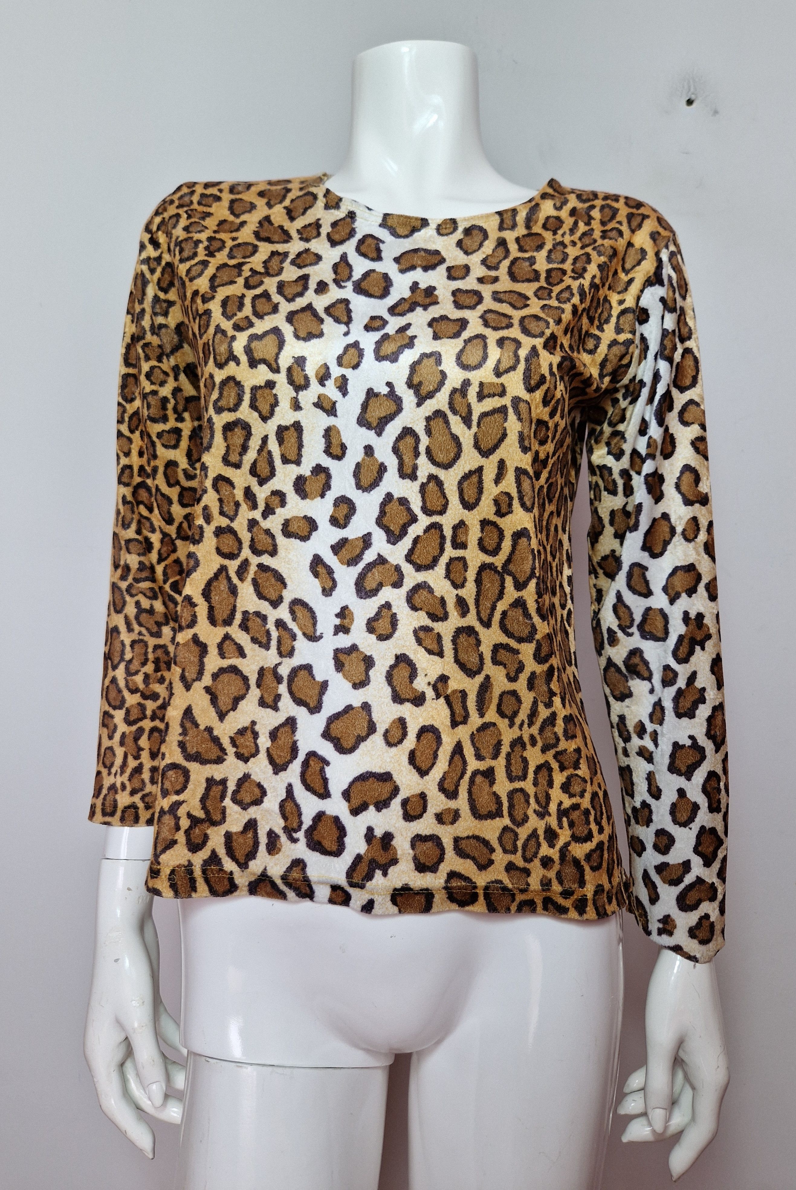 Vintage vintage panther leopard print velvet mesh top gaultier Size S / US 4 / IT 40 - 1 Thumbnail