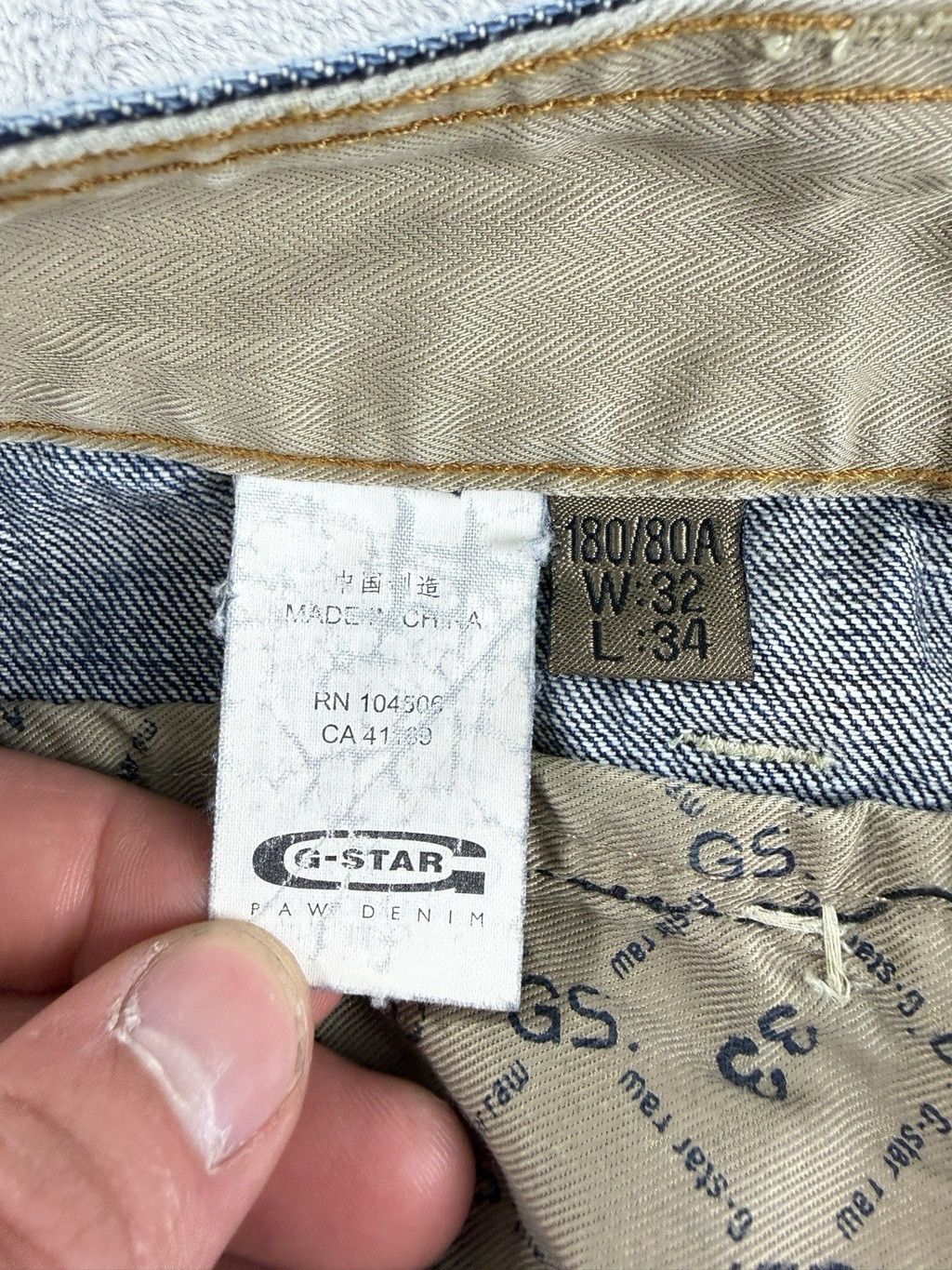 G-Star G-Star Raw Men's Size 34 W X 34 L 3301 Distressed Button Fly Size US 34 / EU 50 - 13 Thumbnail
