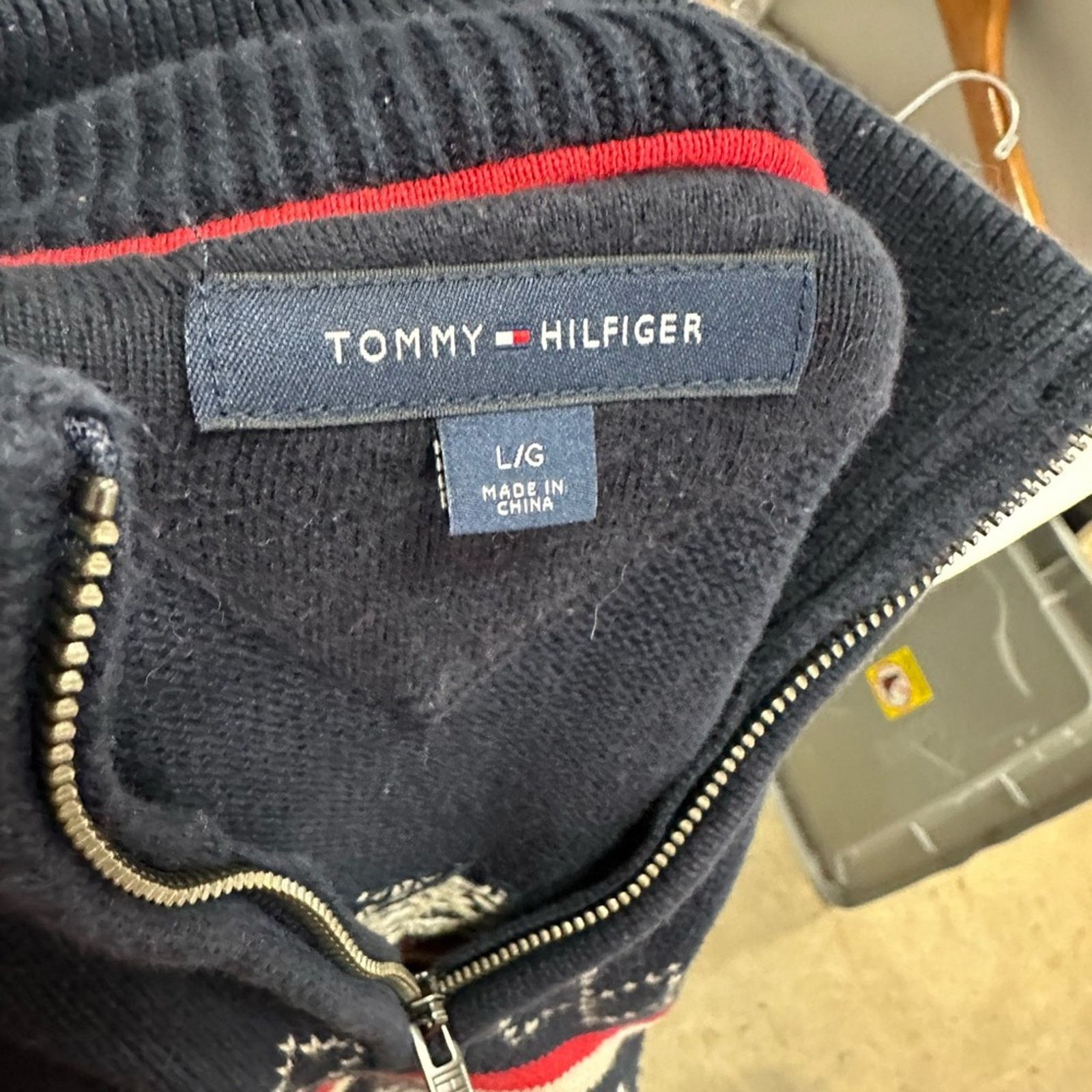 Tommy Hilfiger Tommy Hilfiger 1/4 Zip Argyle Diamond Pattern Sweater Size US L / EU 52-54 / 3 - 2 Thumbnail