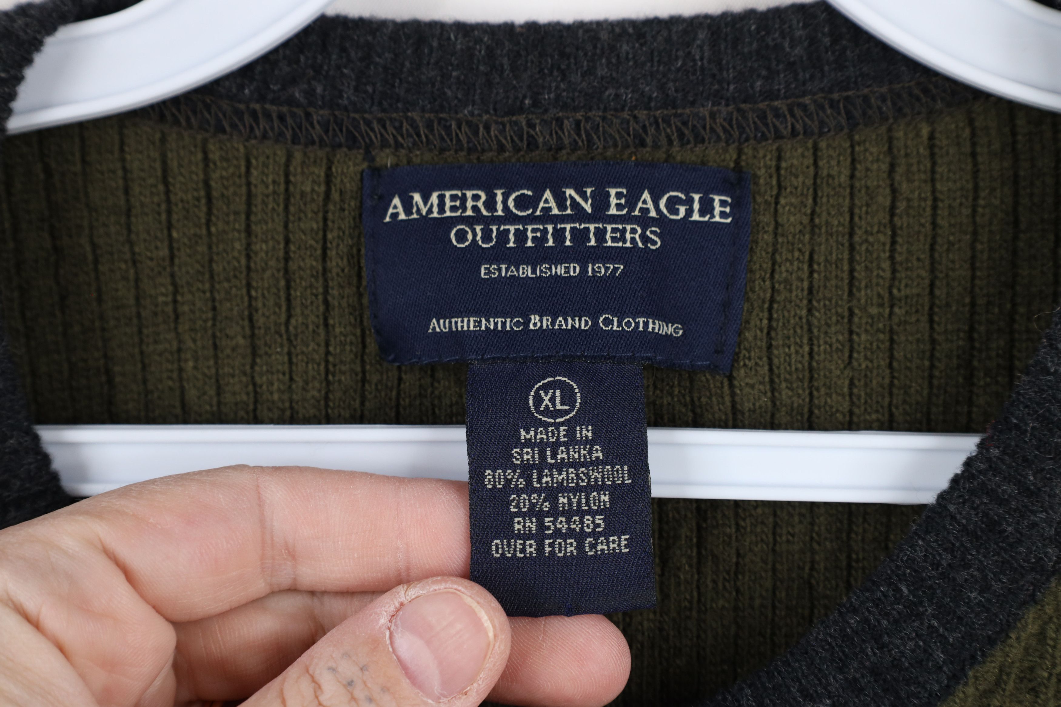 American Eagle Outfitters × Vintage Vintage 90s Y2K American Eagle Thermal Waffle Knit Sweater Size US XL / EU 56 / 4 - 5 Thumbnail