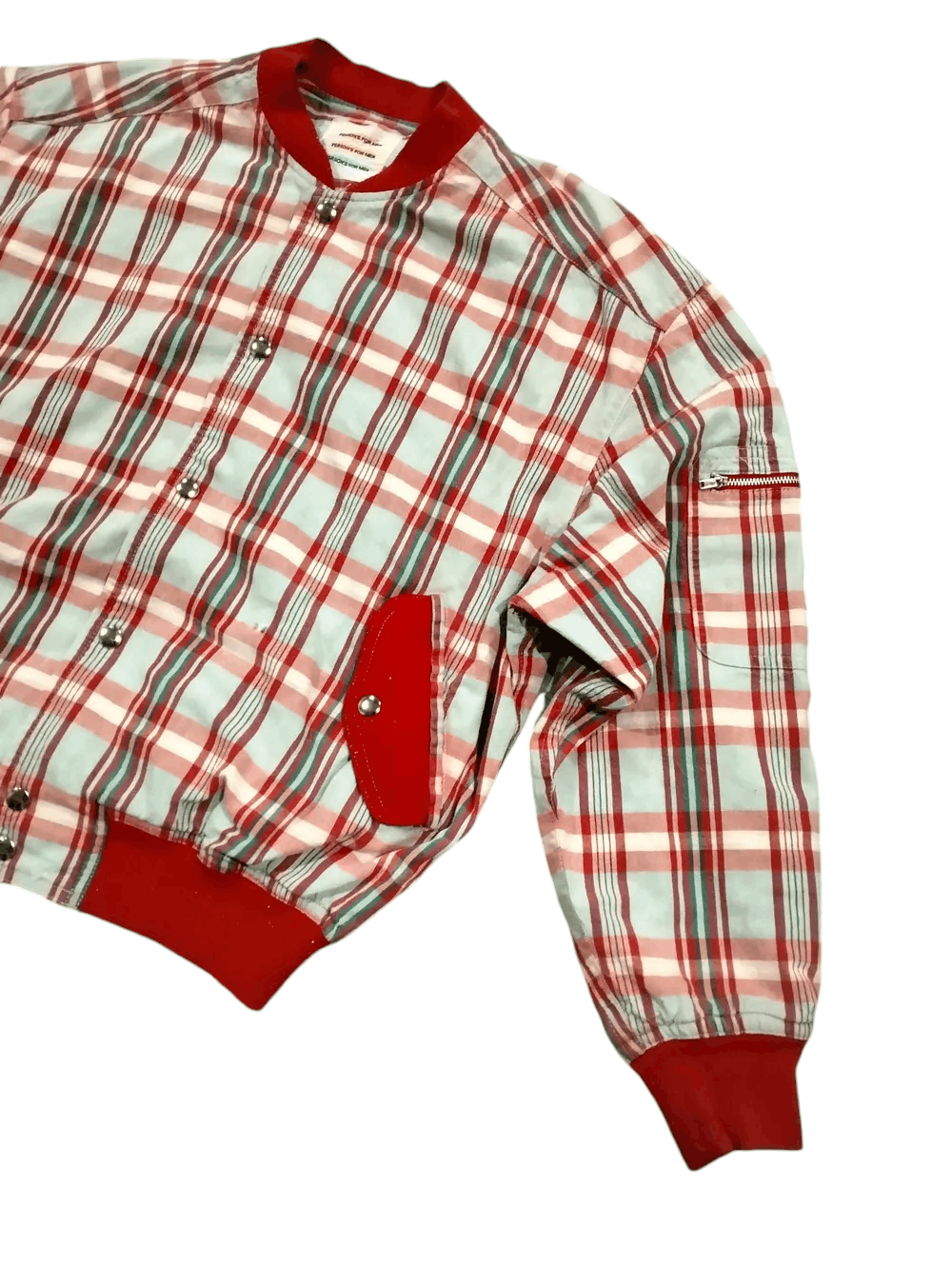 PERSON'S Vintage 90s Person's For Men Red Tartan Jacket Snap Button Size US L / EU 52-54 / 3 - 8 Thumbnail