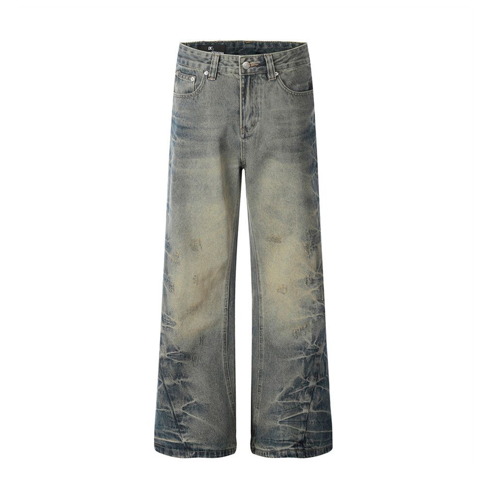 Japanese Brand × Jean Men's washed loose wide-leg punk distressed bootcut jeans Size US 32 / EU 48 - 1 Thumbnail