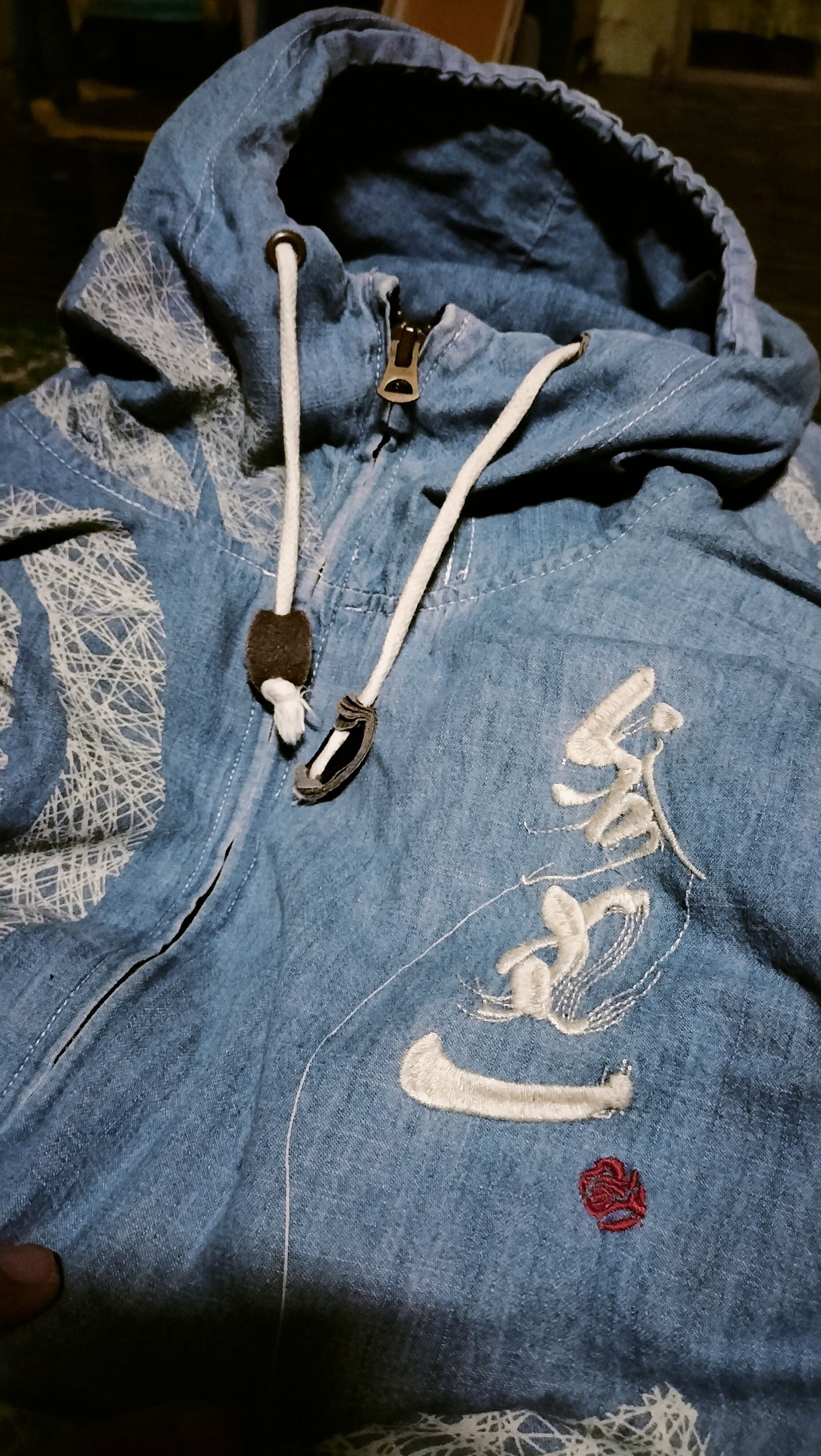 Japanese Brand Sanmaruichi Sukajan embroidery Chambray Hoodie Japanese Arts Size US M / EU 48-50 / 2 - 8 Thumbnail