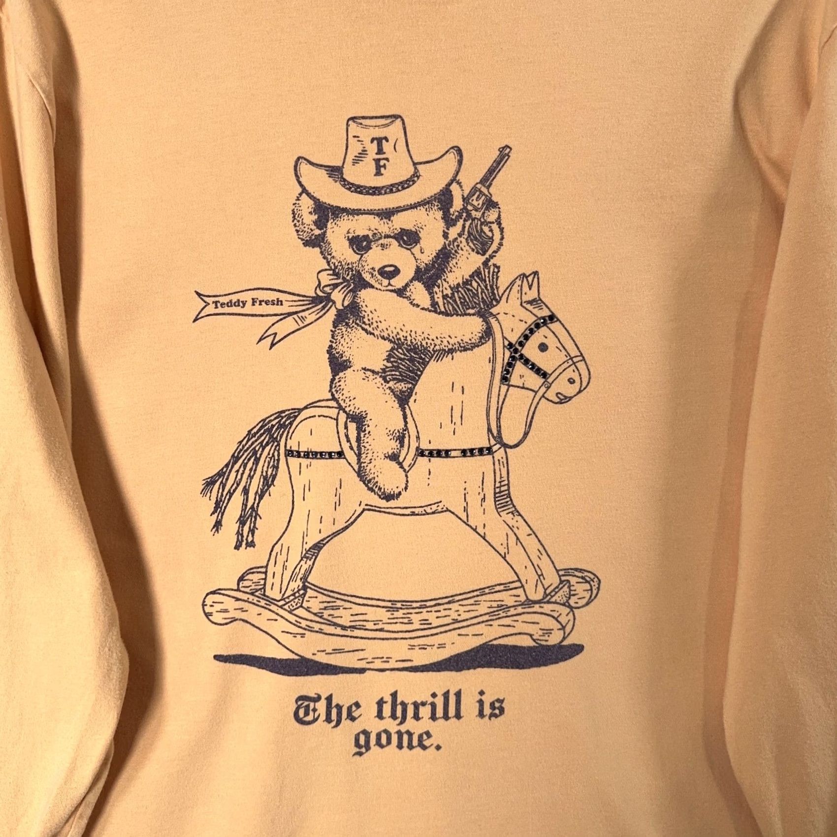 Teddy Fresh Teddy Fresh Shirt Mens Medium Cowboy Teddy Bear Thrill Is Gone Long Sleeve Tee Size US M / EU 48-50 / 2 - 4 Thumbnail