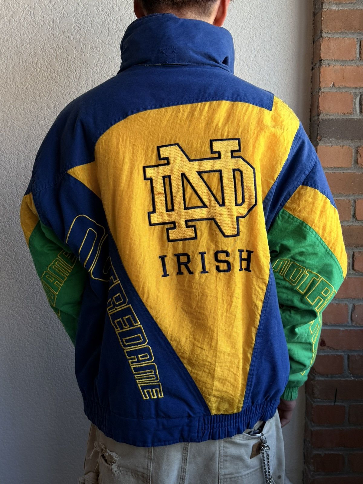 Vintage Noter Dame Heavy Zip Up Bomber Size US XL / EU 56 / 4 - 2 Thumbnail