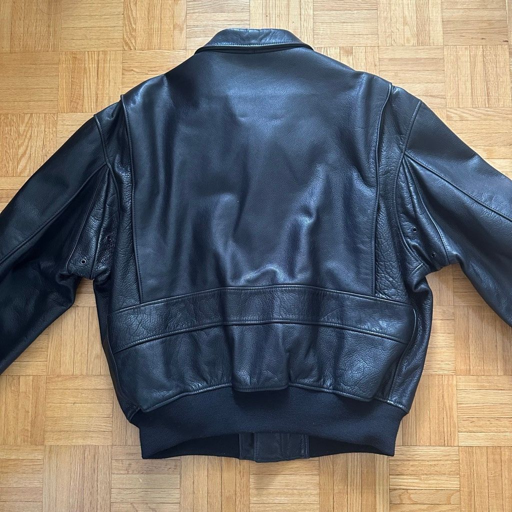 Leather Johnson Leathers San Francisco Black Leather Bomber Jacket Size US XL / EU 56 / 4 - 7 Thumbnail
