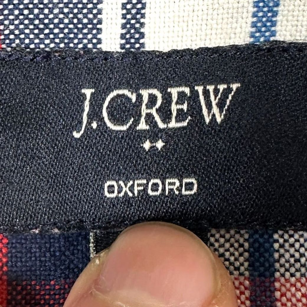 J.Crew J.CREW Oxford Button Down Shirt Adult Medium Red Blue Plaid Slim Fit Pocket Mens Size US M / EU 48-50 / 2 - 4 Thumbnail