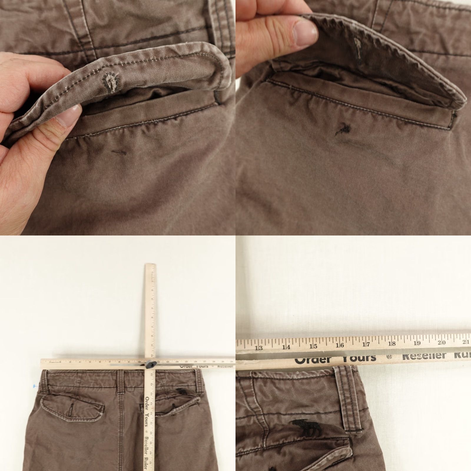 Abercrombie & Fitch VINTAGE Abercrombie & Fitch Shorts Mens 32 Brown Button Fly Drawstring Moose Y2K Chino Casual Travel Workwear Cotton Canvas Front Pockets Regular Mens Size US 34 / EU 50 - 8 Thumbnail