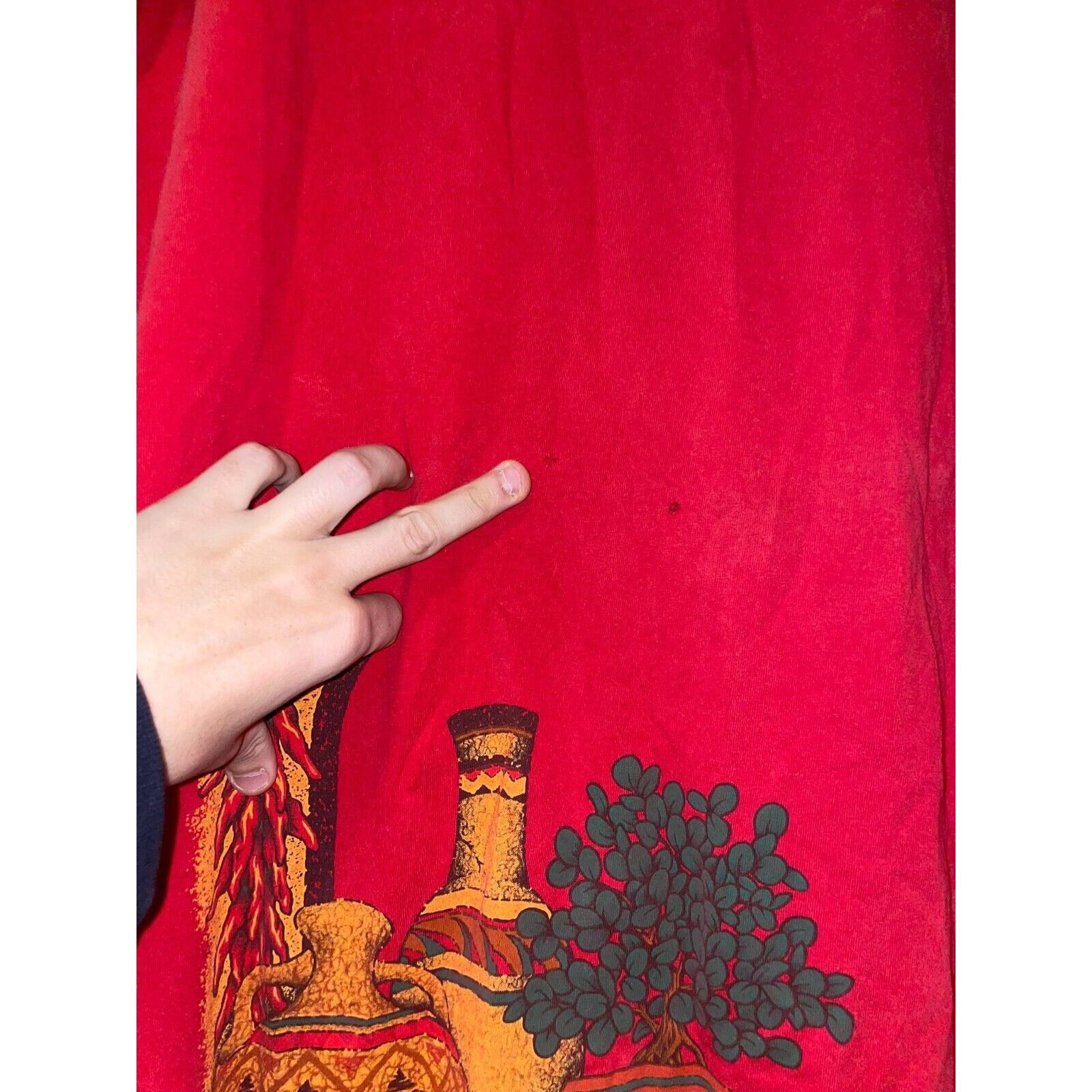 Jerzees Vintage Native Sleeper Shirt Mexican Art Vase Pots Tee 90s Size US XL / EU 56 / 4 - 6 Thumbnail