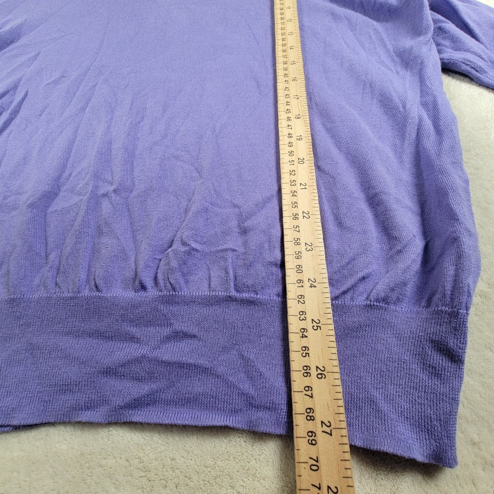 Ralph Lauren V-Neck Polo Ralph Lauren Mens Sweater L Purple Green Logo 100% Pima Cotton, Pullover, Regular Fit, Long Sleeve, Machine Washable Size US L / EU 52-54 / 3 - 6 Thumbnail