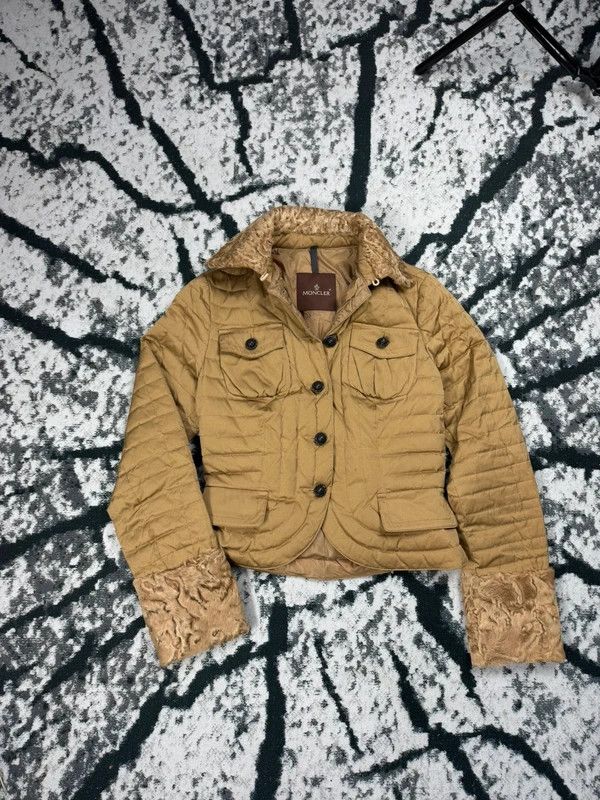 Moncler Vintage Moncler down bomber jacket beige S Size S / US 4 / IT 40 - 1 Thumbnail