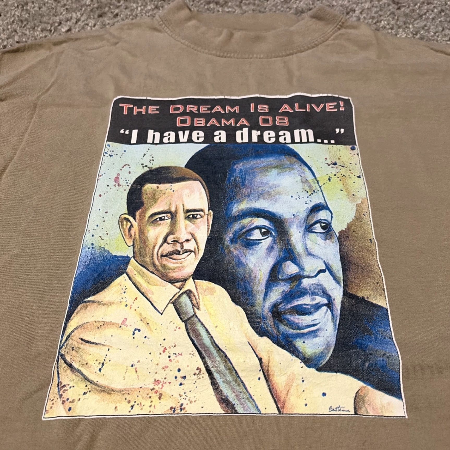Vintage VINTAGE Barack Obama MLK T-Shirt Tan L Mens MLK Obama Y2K Brown Large Unbranded T-Shirt Size US L / EU 52-54 / 3 - 3 Thumbnail