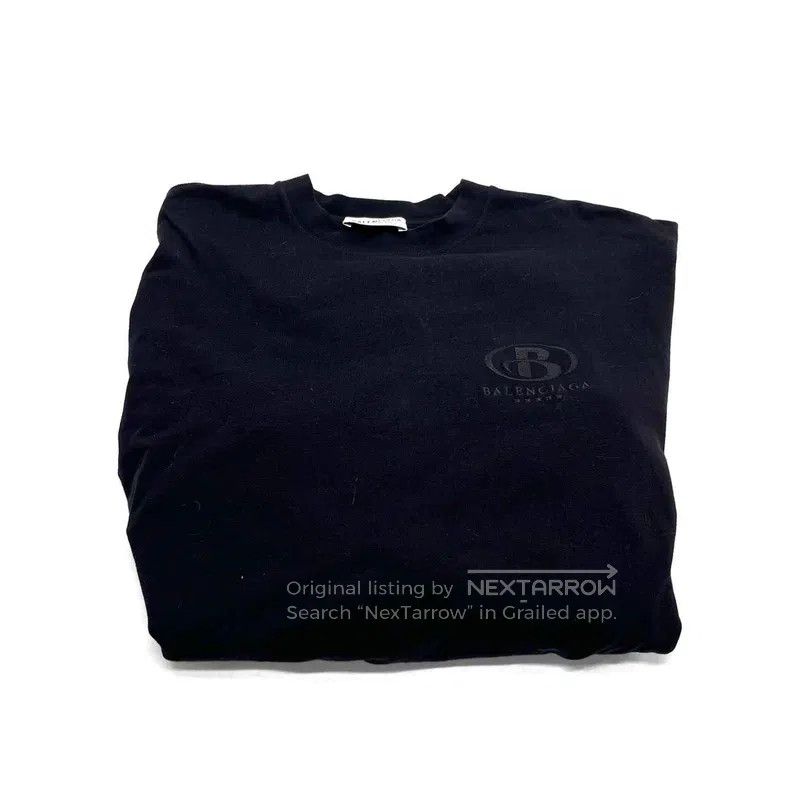 Balenciaga Balenciaga Black Embroidered Logo Long Sleeve T-Shirt Size US S / EU 44-46 / 1 - 7 Thumbnail