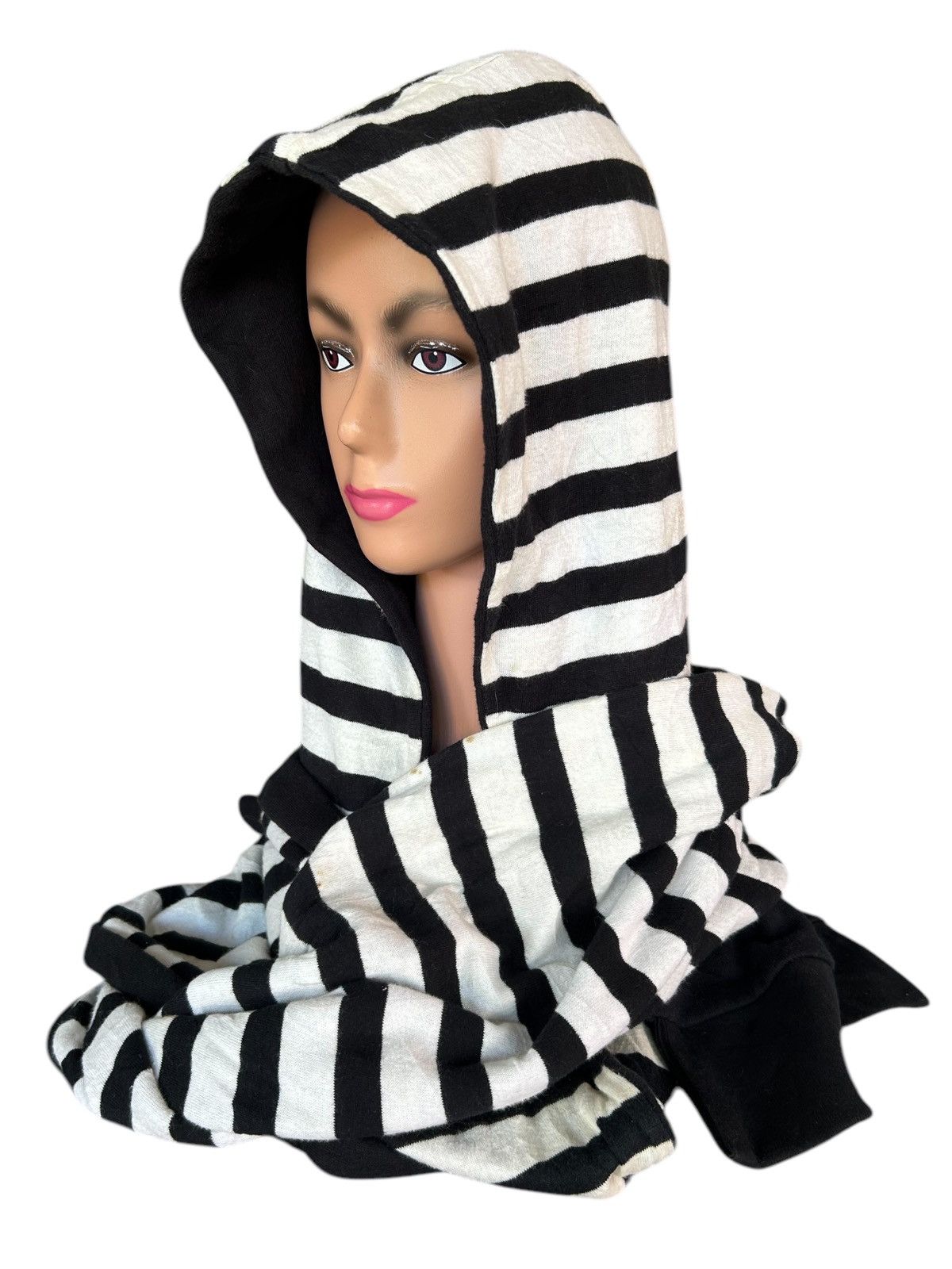 Japanese Brand × Kapital × Vintage Japanese Stripe Big Balaclava Scarf Hoodie Reversible Size ONE SIZE - 2 Thumbnail