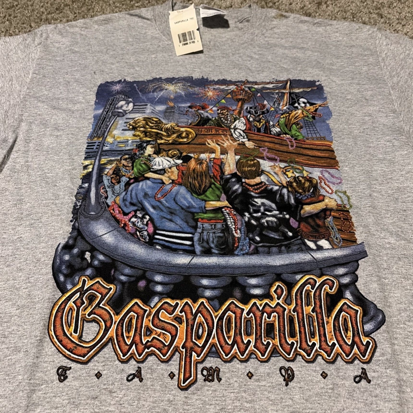 Hanes VINTAGE Gasparilla Pirate Festival Tampa Florida New With Tags T-Shirt M Hanes Men Gray Size US M / EU 48-50 / 2 - 3 Thumbnail