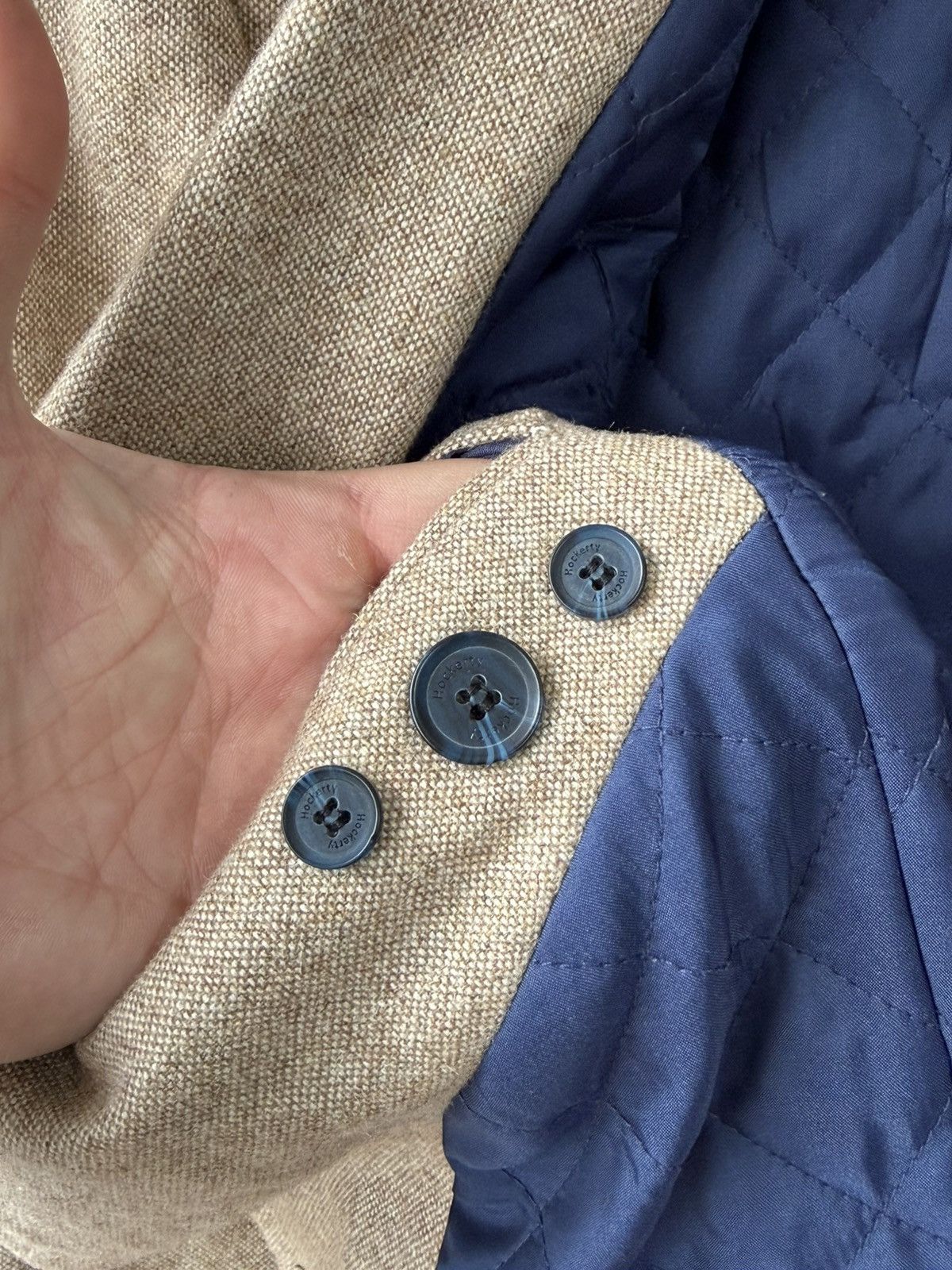 Other Hockerty handmade beige wool blazer quilted lining size L Size 52R - 13 Thumbnail
