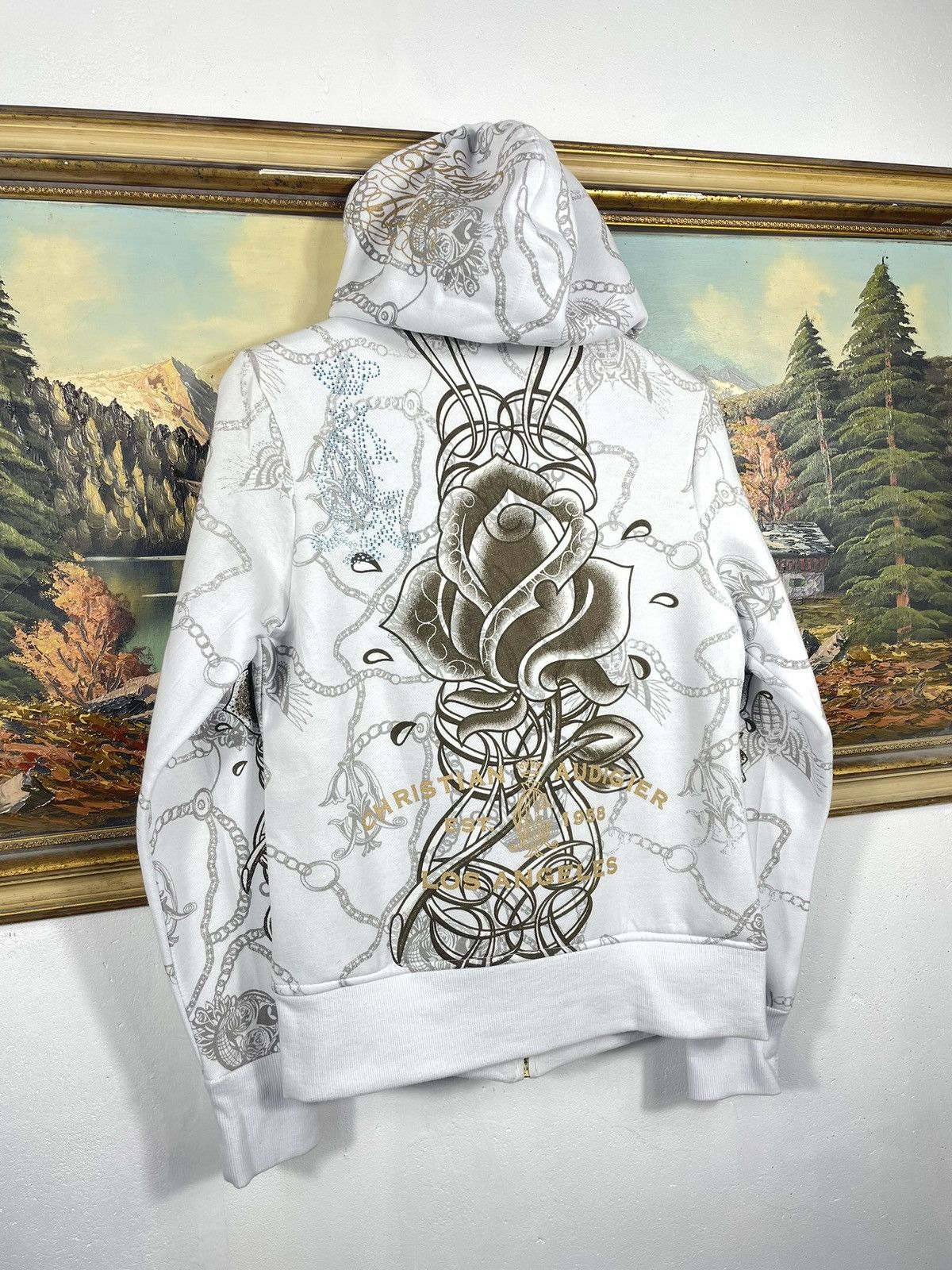 Christian Audigier × Ed Hardy × Vintage Christian Audigier Retro 00s Hoodie With Crystals Affliction Size US XS / EU 42 / 0 - 8 Thumbnail