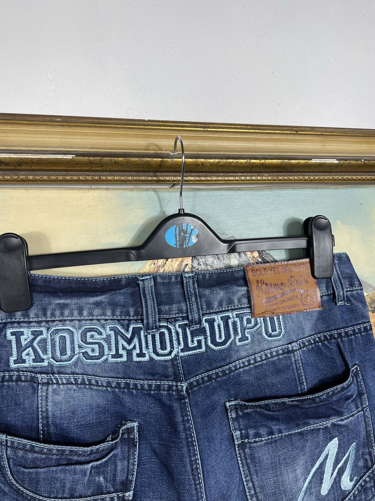 Japanese Brand Kosmo Lupo Black Vintage Denim Jeans Avant Garde Trousers Size US 34 / EU 50 - 12 Thumbnail