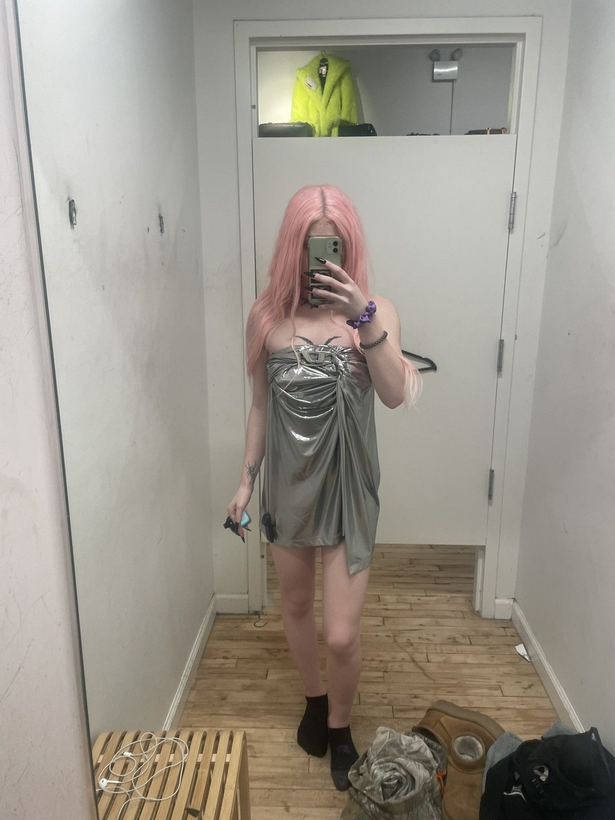 Diesel Diesel Silver Mini Dress Size XS / US 0-2 / IT 36-38 - 1 Thumbnail