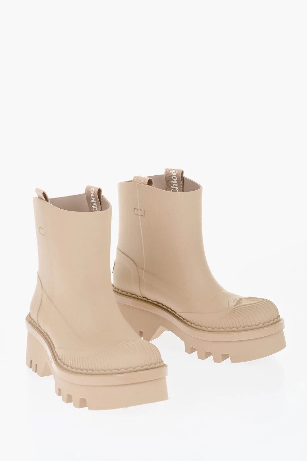 Chloe og1mm0426 Rubber Boots in Beige Size US 6 / IT 36 - 3 Thumbnail