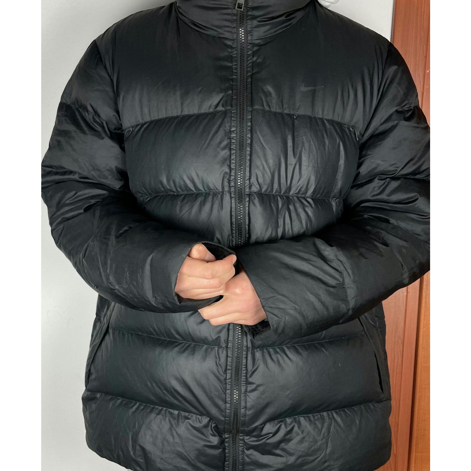Nike × Vintage Nike Men's Black Polyester Long Sleeve Puffer Jacket Large Size US L / EU 52-54 / 3 - 2 Thumbnail