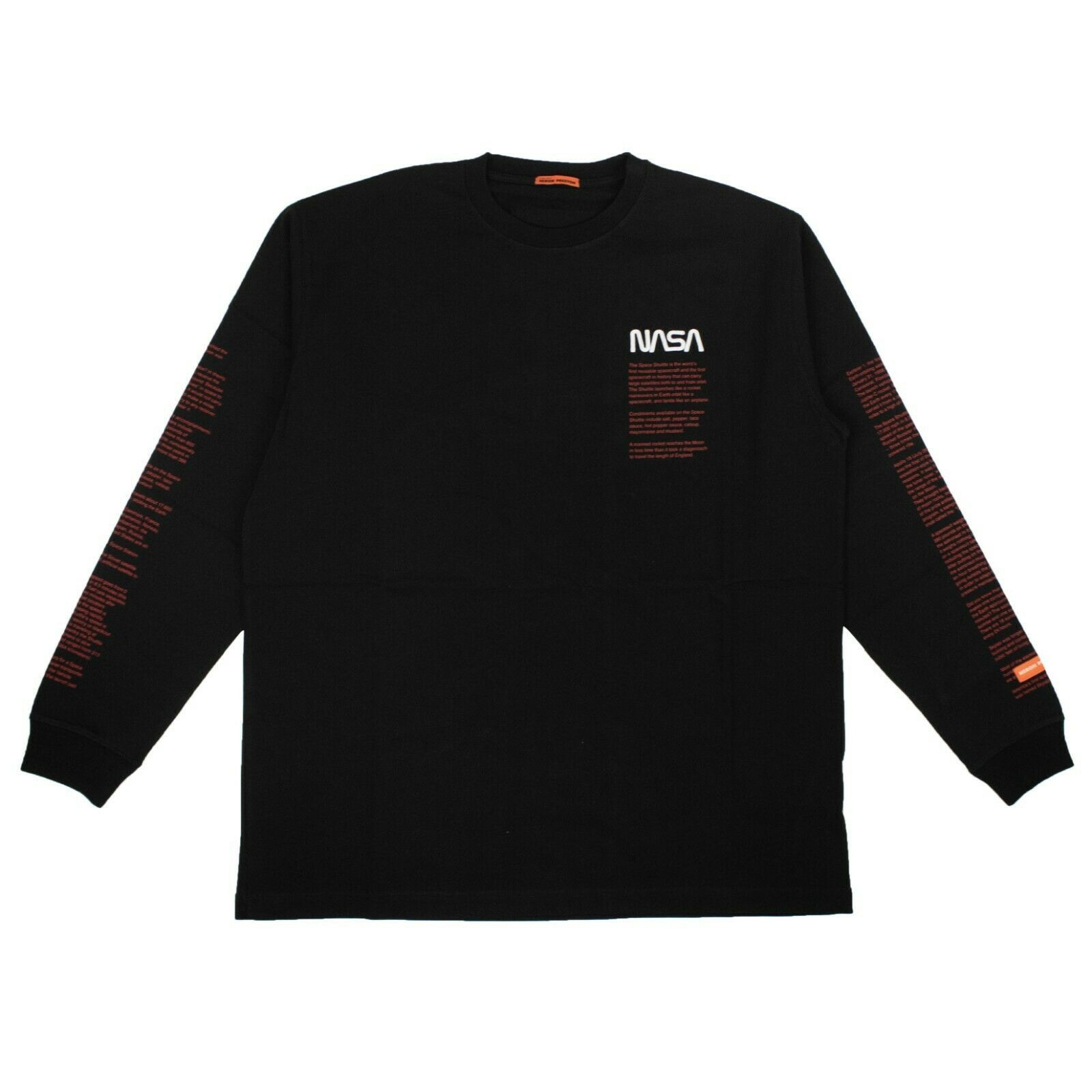 image of Heron Preston Black Nasa Facts T-Shirt Size Xs, Men's