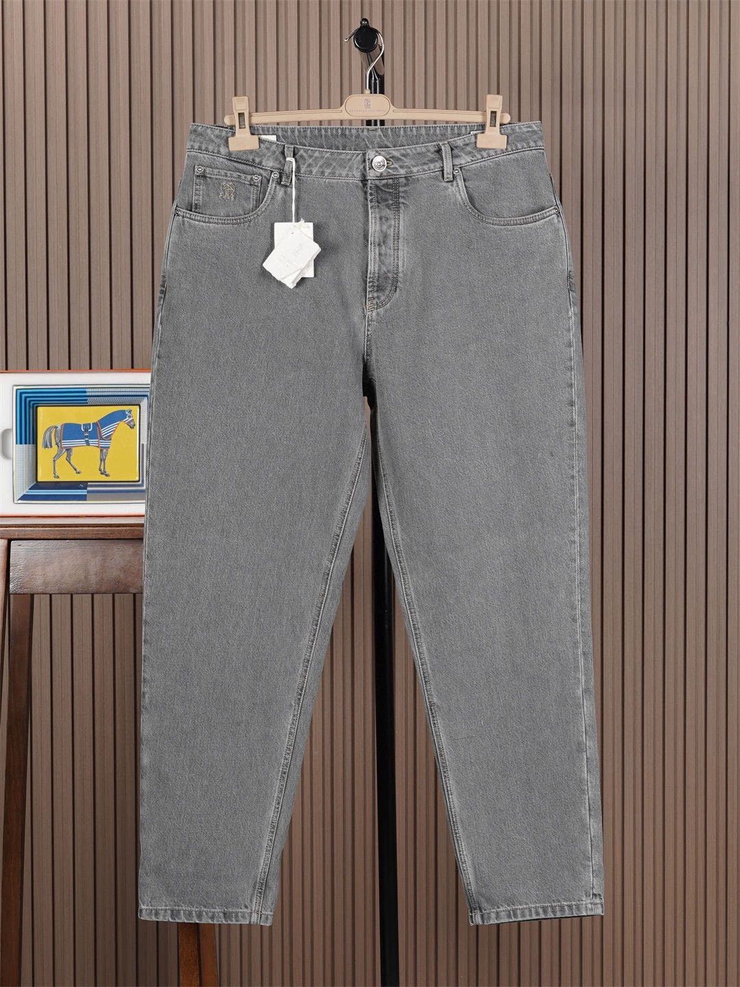 Brunello Cucinelli Brunello Cucinelli Men's Gray Jeans - dmc Size US 31 - 1 Thumbnail