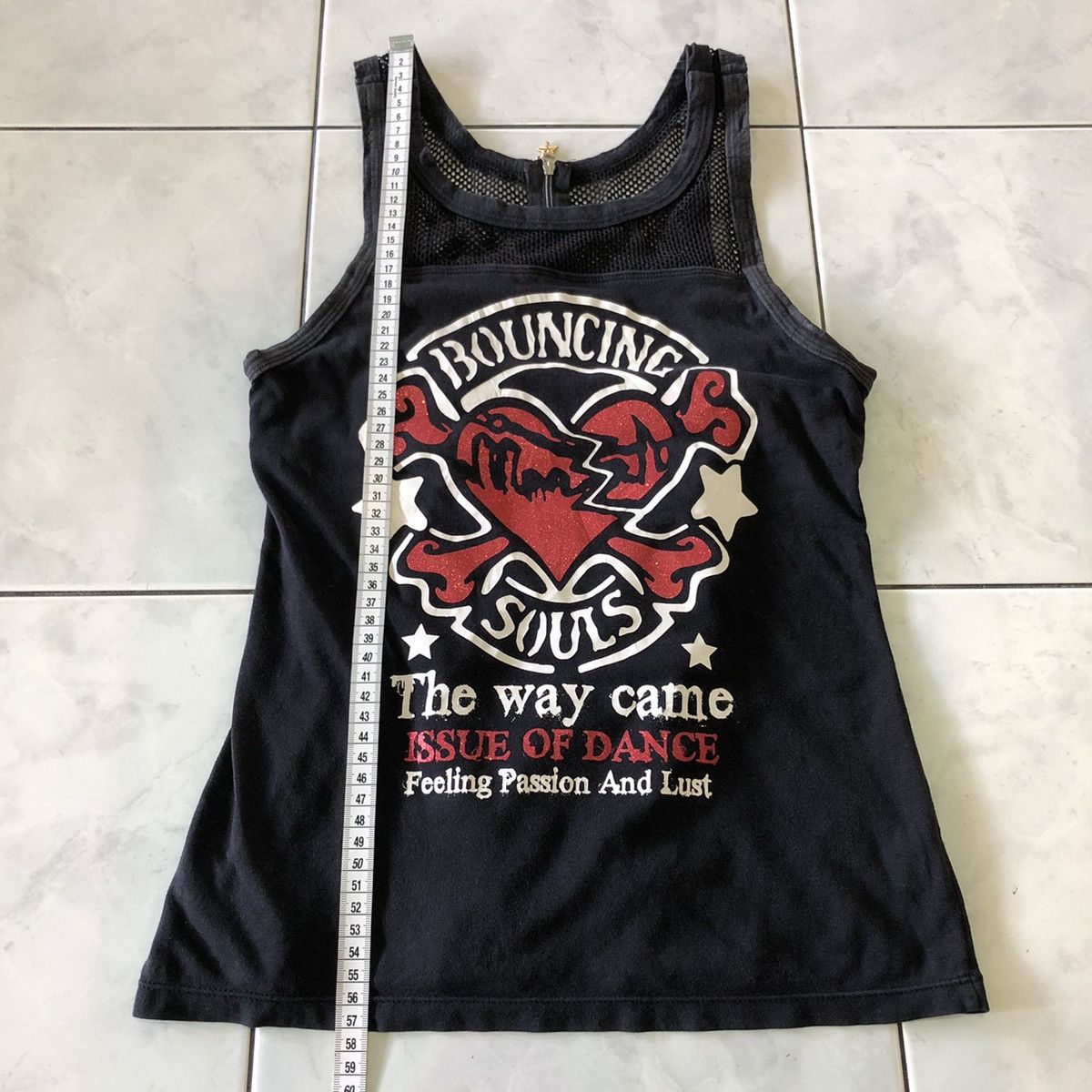 Other Bouncing Souls Tank Top Mesh Fishnet Studded Punk Rock Style Size S / US 4 / IT 40 - 12 Thumbnail
