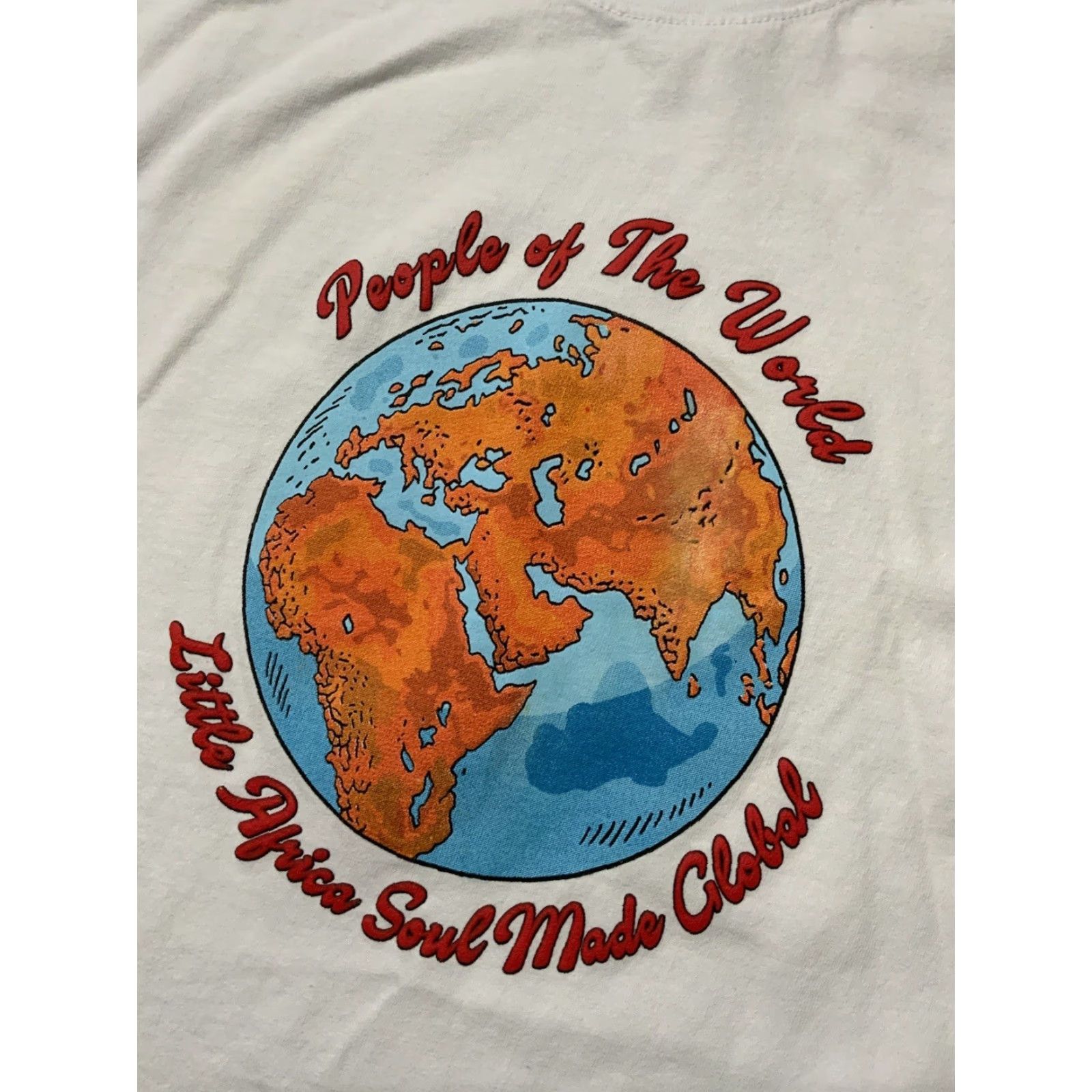 Vintage Little Africa People Of The World Soul Made Global Puff Print T-Shirt XL Men White Crew Neck XL Shirts Mens Size US XL / EU 56 / 4 - 6 Thumbnail