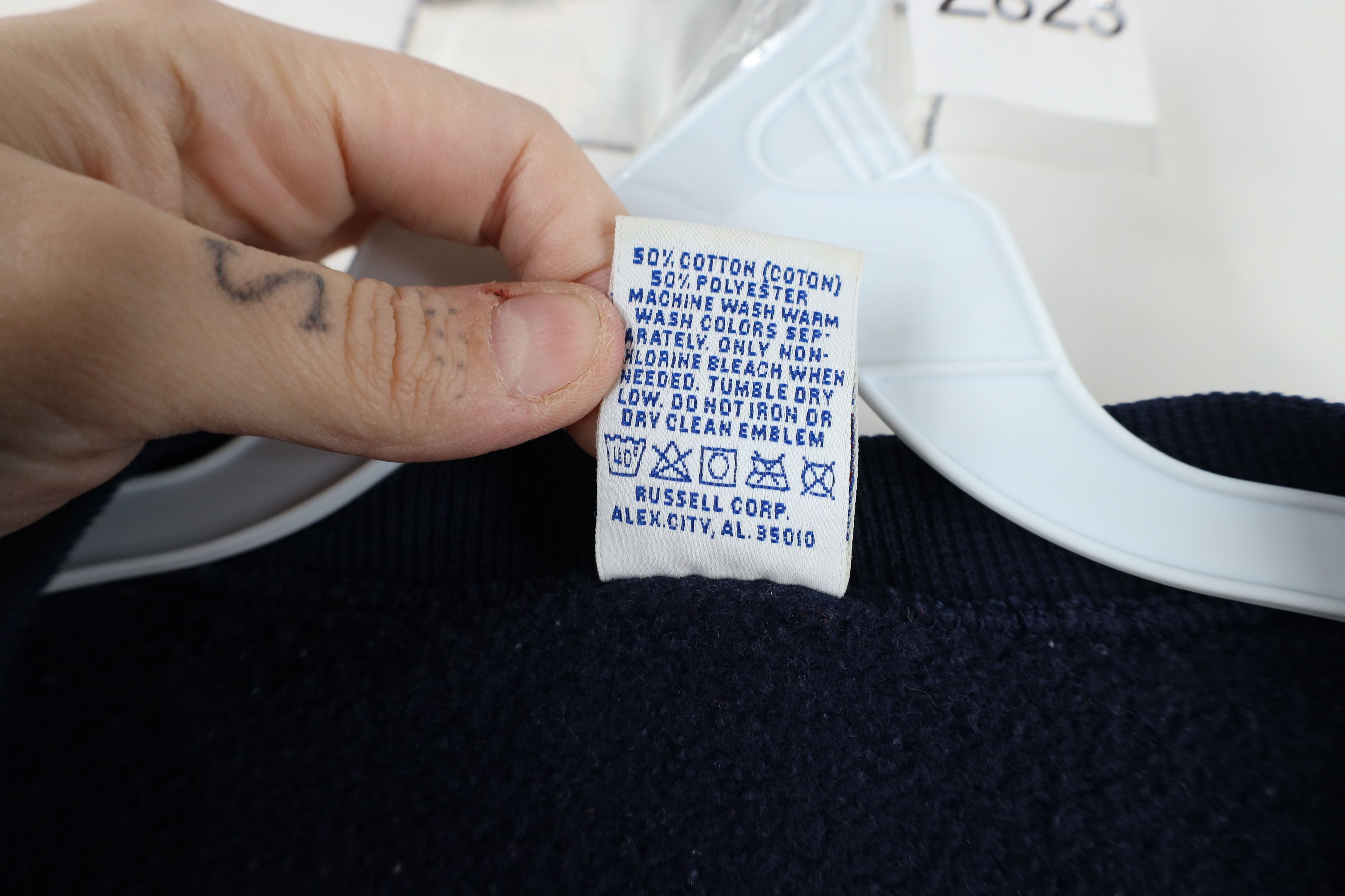 Russell Athletic × Vintage Vintage 90s Russell Athletic Crewneck Sweatshirt Blue USA Size US XXL / EU 58 / 5 - 8 Thumbnail