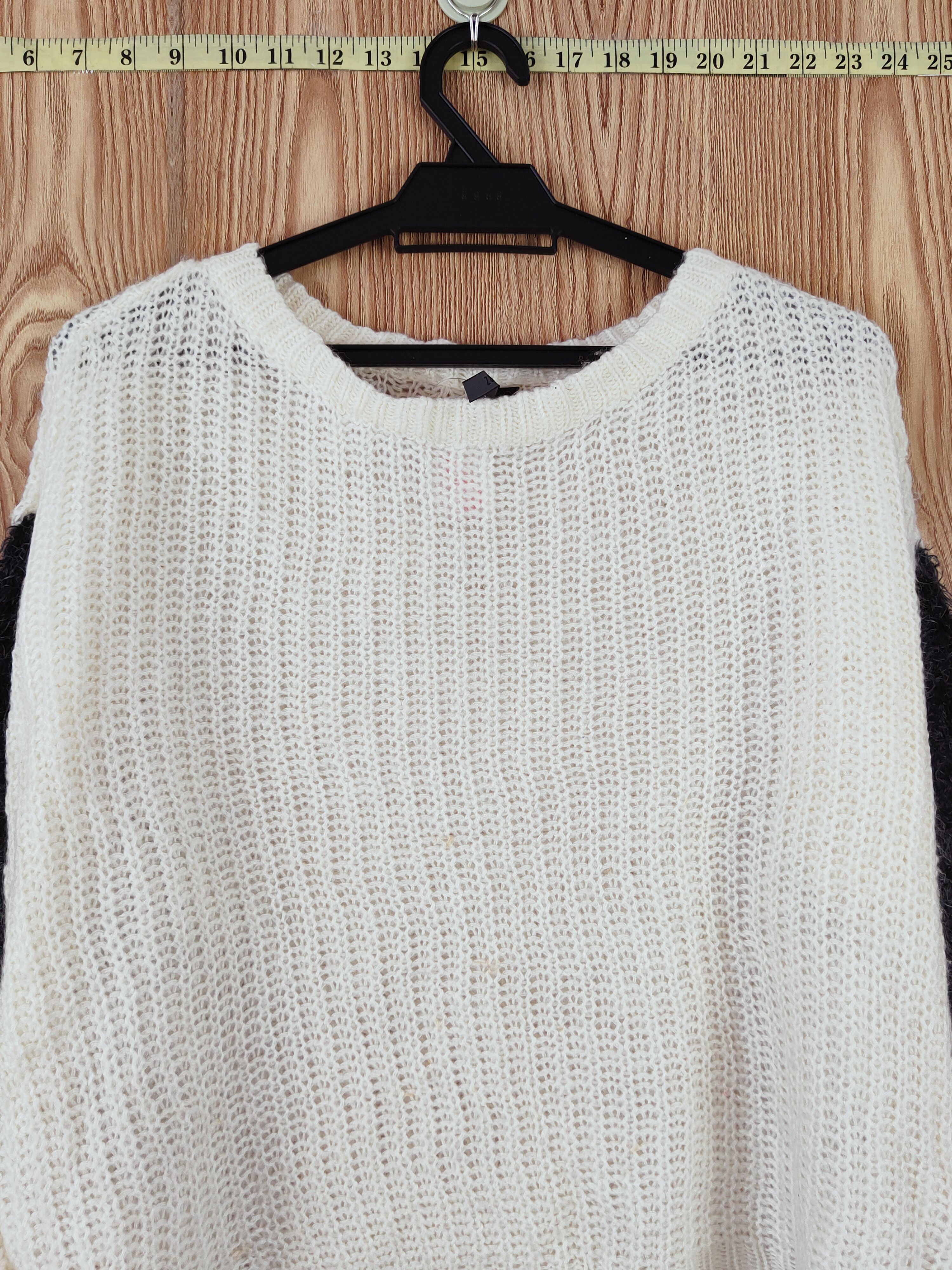 Japanese Brand × Vintage DIRZ Cream Black Fur Mohair Knitwear #W813 Size M / US 6-8 / IT 42-44 - 2 Thumbnail