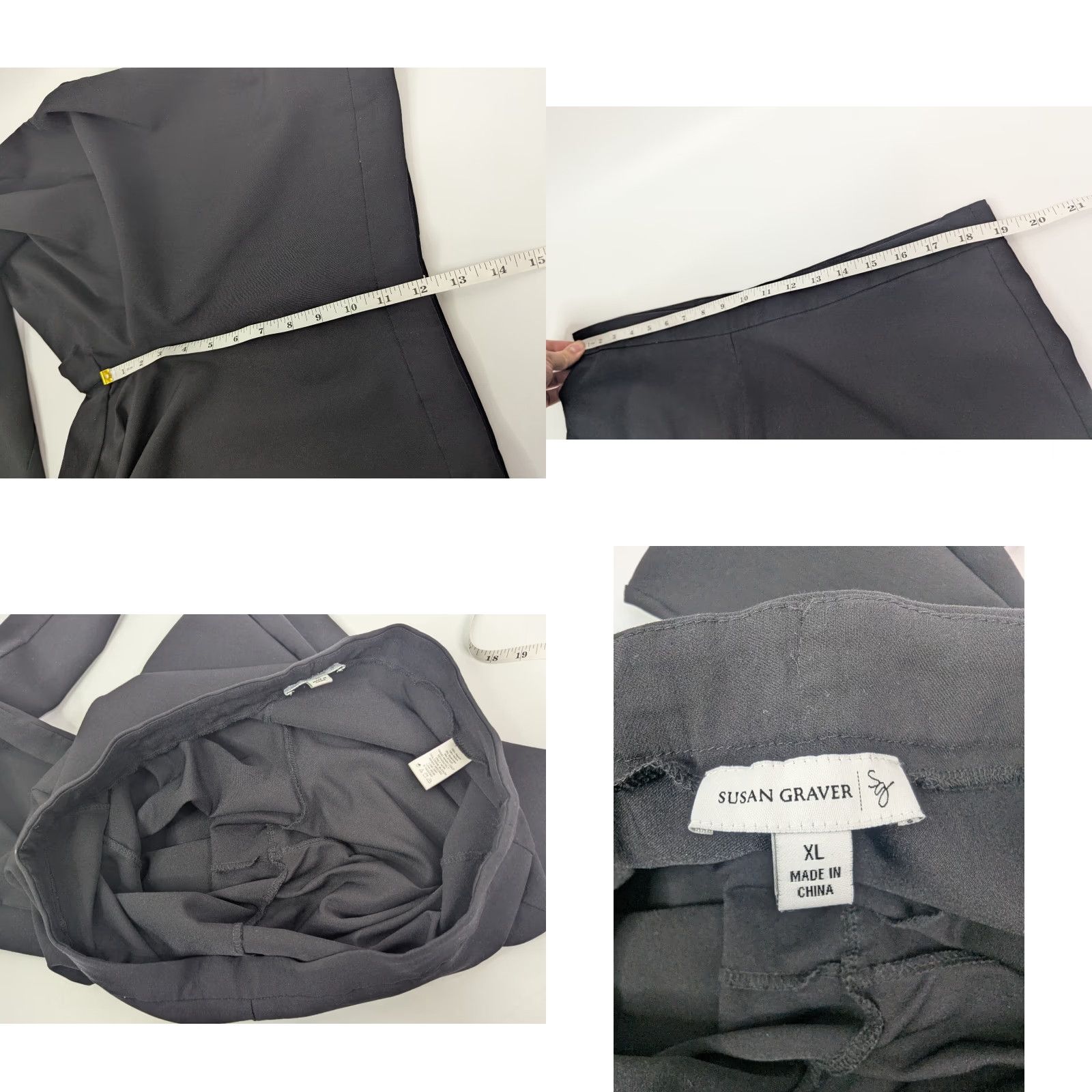 Vintage VINTAGE Susan Graver Womens XL Black Ponte Knit Slim Leg Stretch Pull On Pant QVC Size 40" / US 18 - 8 Thumbnail