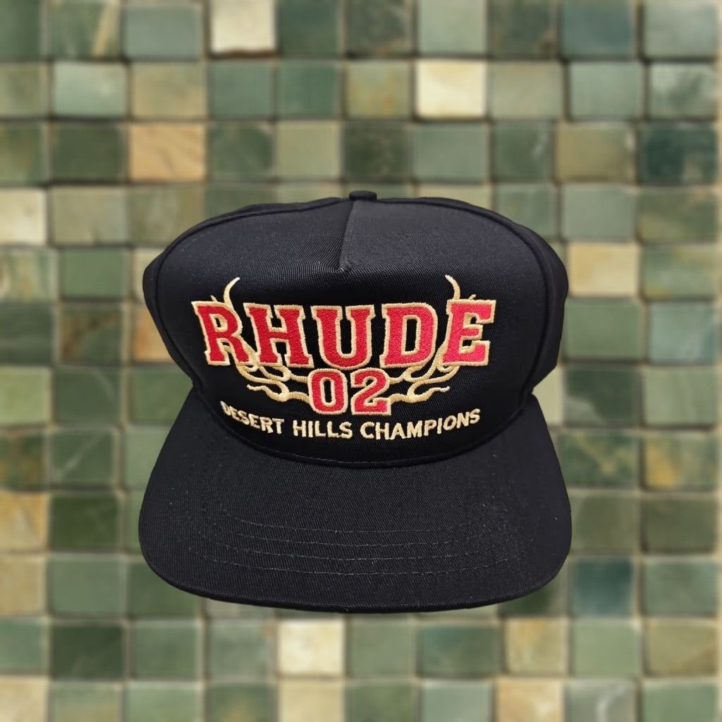 Rhude Rhude Black HAT CAP Desert Hill Black Authentic NEW Adjustable One Size Men Baseball Cap Cap Black HAT Mens Deadstock Authentic NEW Size ONE SIZE - 1 Thumbnail