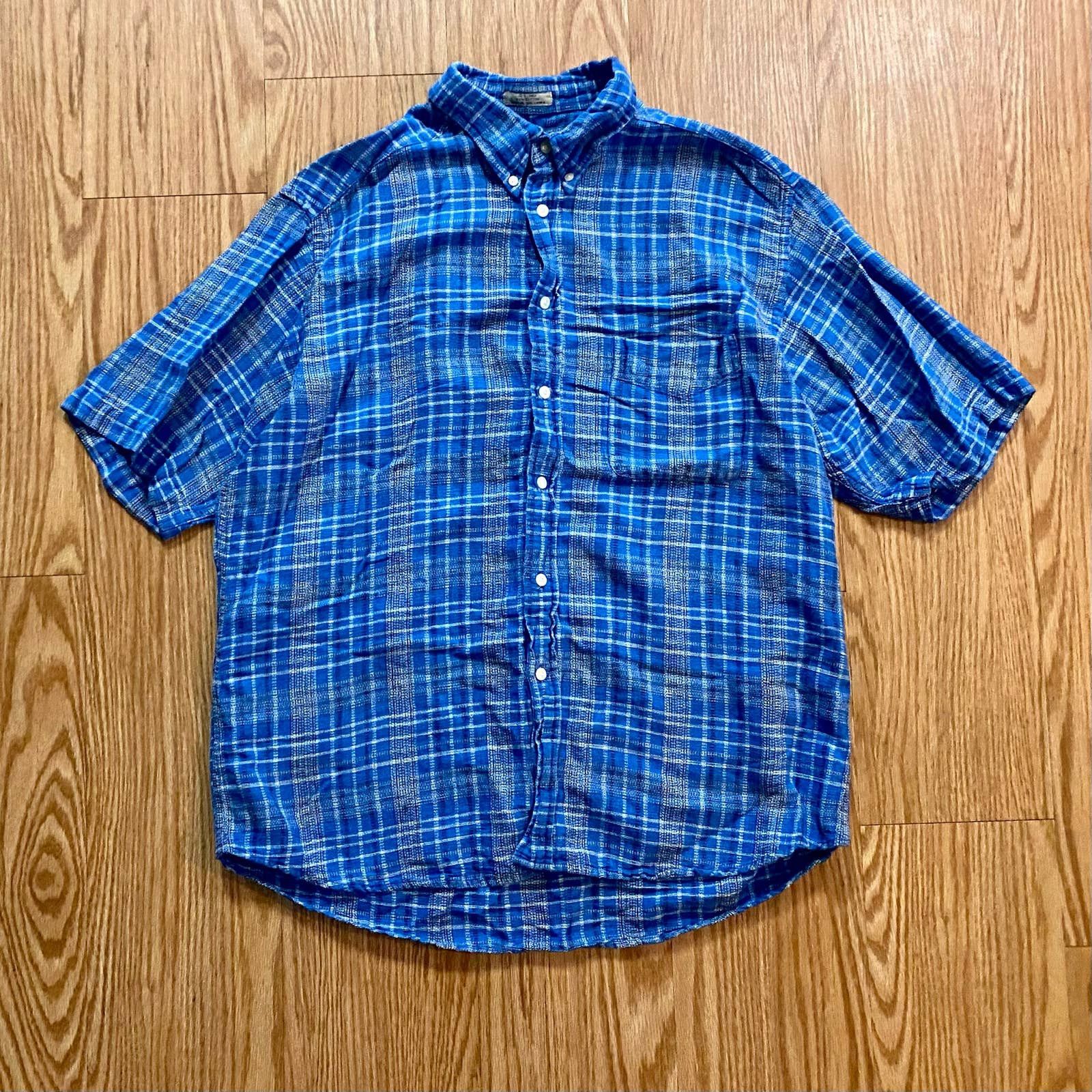 Vintage Arnold Palmer Vintage Blue Linen Shirt Mens XLarge Size US XL / EU 56 / 4 - 2 Thumbnail