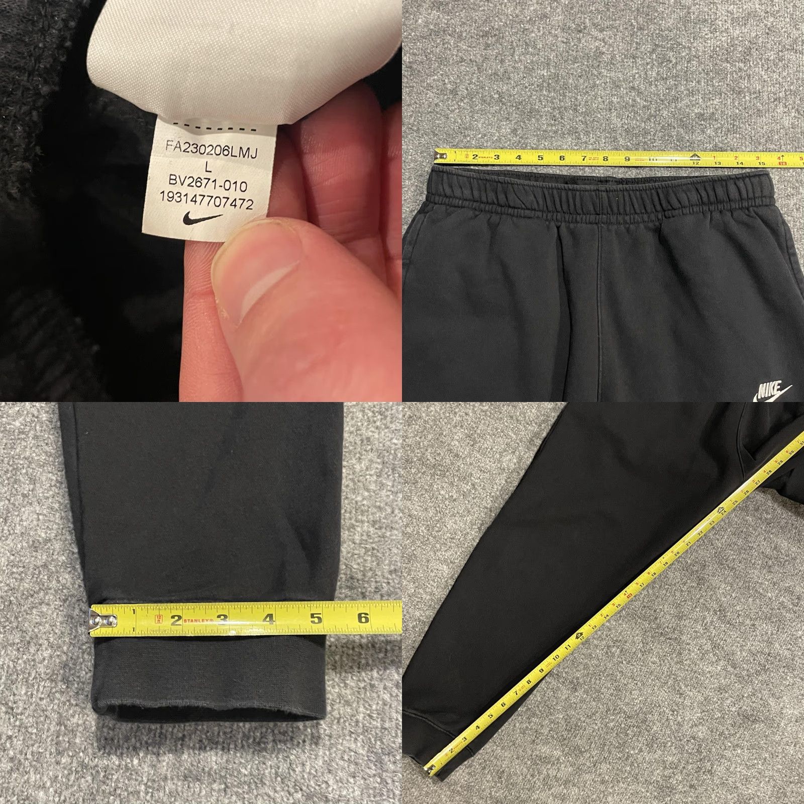 Nike Nike Club Fleece Joggers Sweatpants L Men Black BV2671-010 Size US 33 - 9 Thumbnail