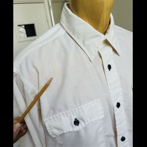 Levi's × Levi's Vintage Clothing × Vintage VINTAGE 1980s LEVI'S WORK SHIRT BUTTON FRONT WHITE TAG XL Size US XL / EU 56 / 4 - 3 Thumbnail