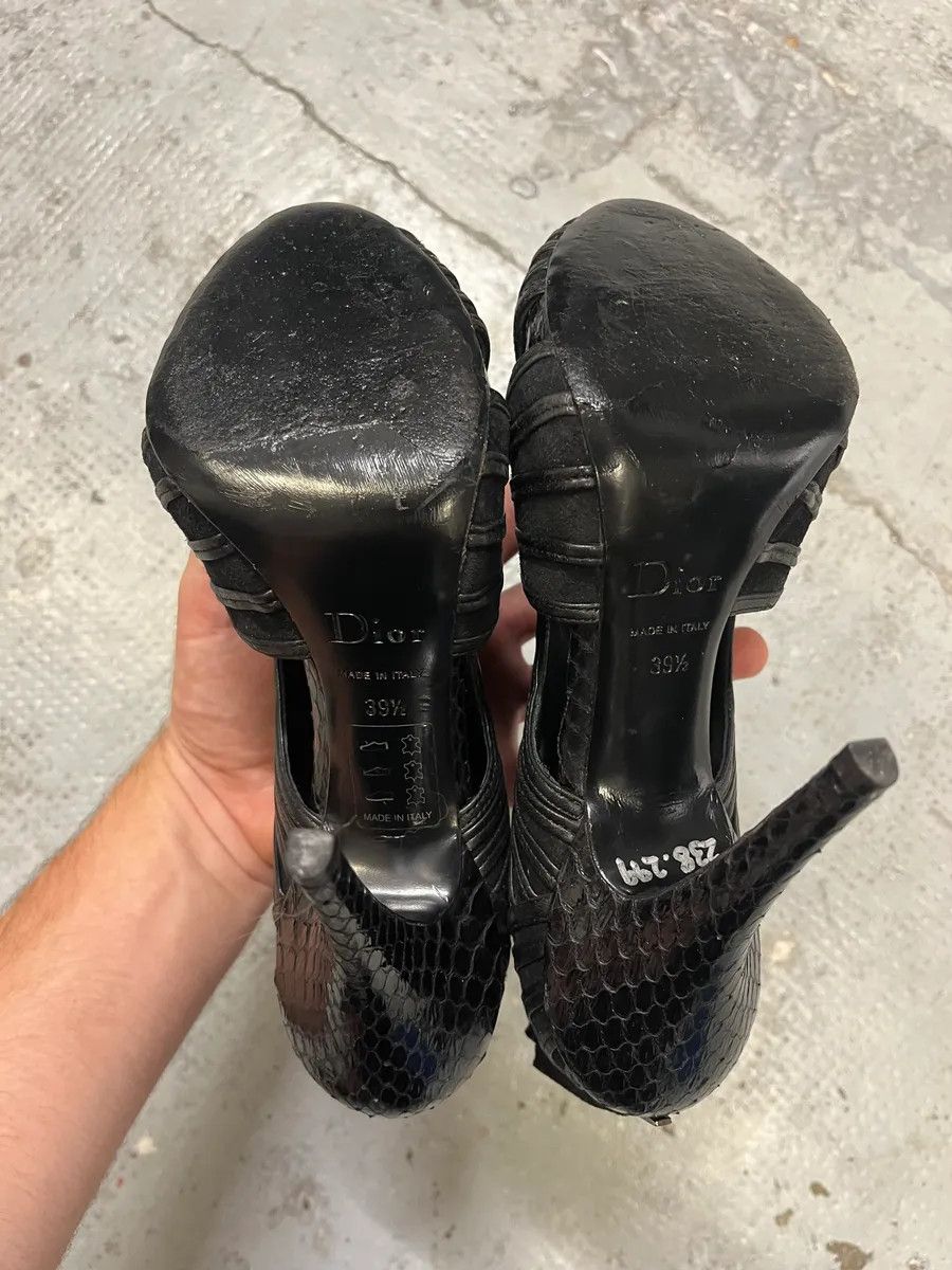 Dior Christian Dior Black Python Leather Heels Size US 8.5 / IT 38.5 - 8 Thumbnail