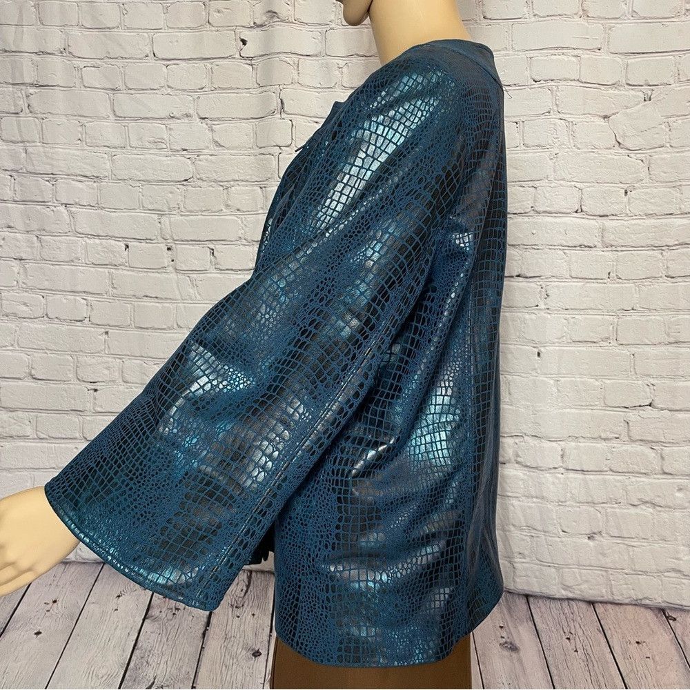 Other NWT New Susan Graver Style Blue Snake Print Pattern 3/4 Sle Size L / US 10 / IT 46 - 2 Thumbnail