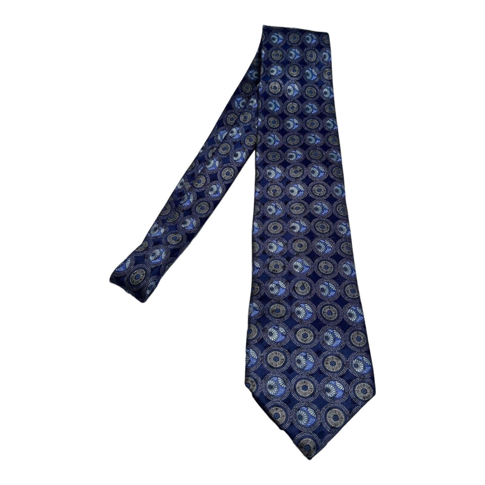 Ermenegildo Zegna ERMENEGILDO ZEGNA Blue Medallion Luxury Silk Tie Made In Ita Size ONE SIZE - 4 Thumbnail