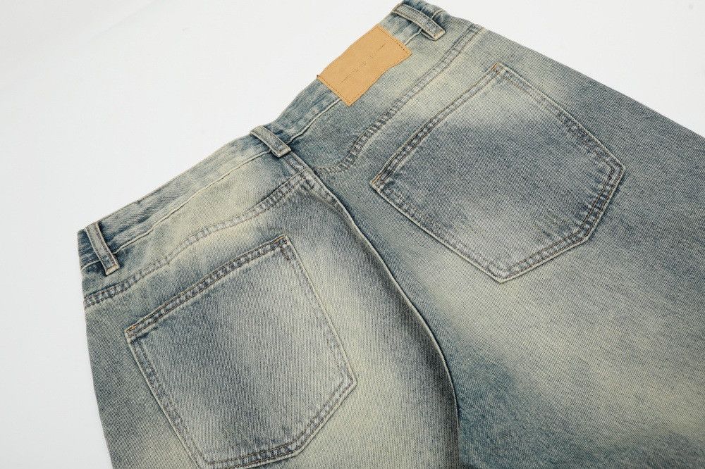 Jean Men's casual punk distressed tie-dye washed gradient jeans Size US 32 / EU 48 - 5 Thumbnail