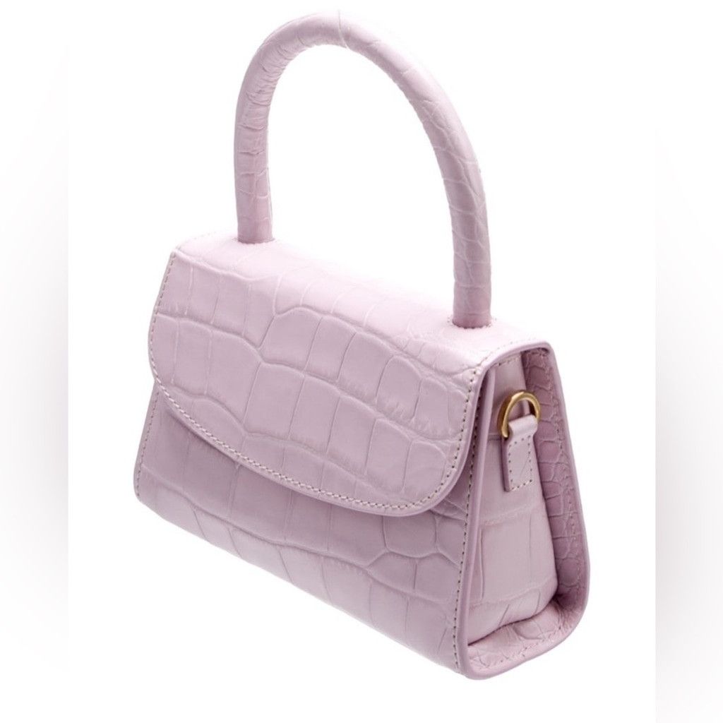 By Far Elegant Pink Croc-Embossed Handbag Size ONE SIZE - 7 Thumbnail