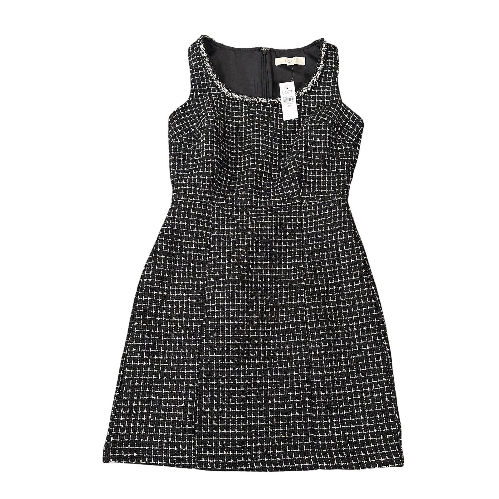 Loft Loft Women's Metallic Tweed Mini Flare Dress Size 00 Size XXS / US 00 / IT 34 - 2 Thumbnail