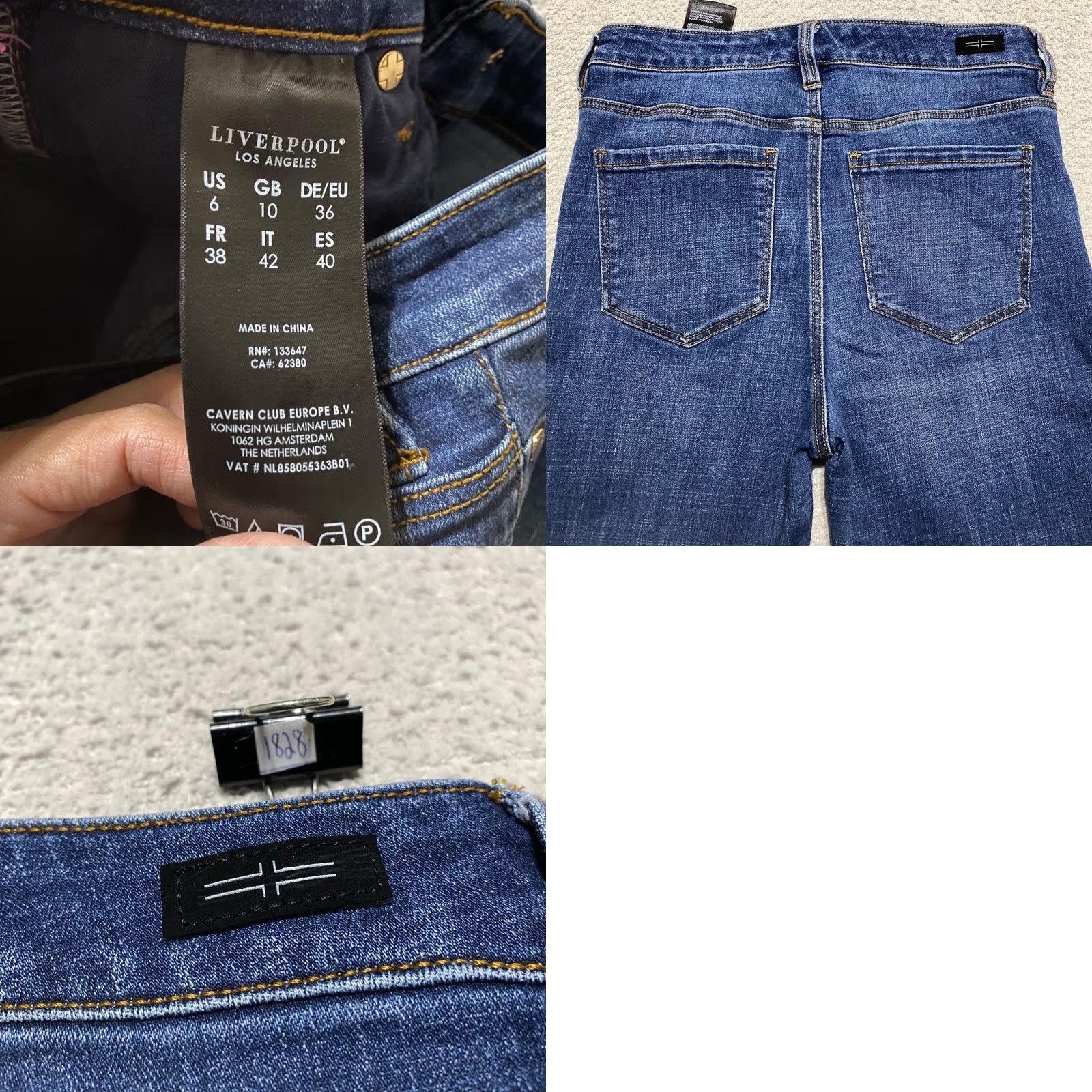 Vintage Liverpool Jeans Womens sz 6 Blue Denim High Rise Ankle Skinny Jeans Size 28" / US 6 / IT 42 - 9 Thumbnail